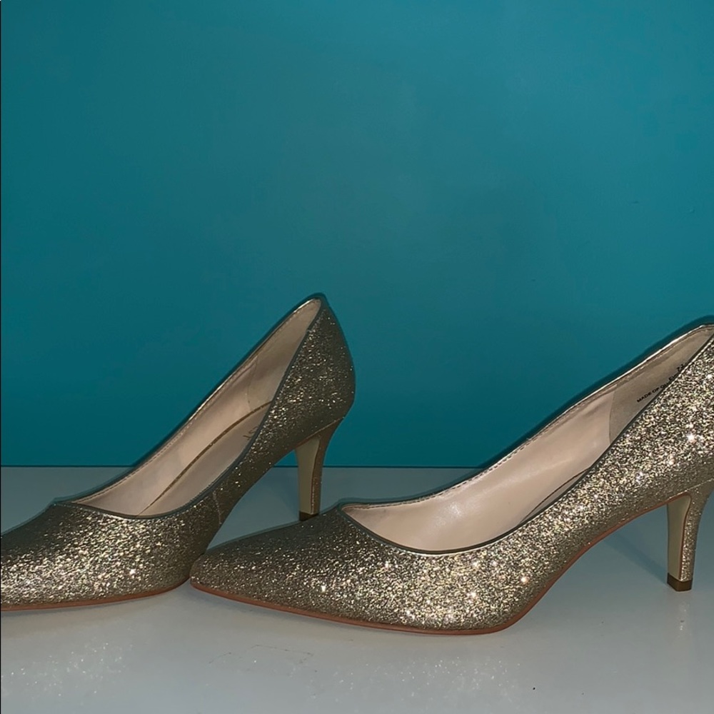 Nine West Golden Sparkly Heels